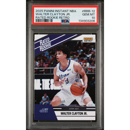 Graded 2025 Panini Instant Walter Clayton Jr. #RRR12 Rated Rookie Retro Rookie RC Basketball Card PSA 10 Gem Mint | Hall of Fame Sports Memorabilia | vintageantiquesgifts.com