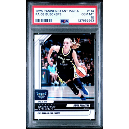 Graded 2025 Panini Instant WNBA Paige Bueckers #114 Rookie RC Basketball Card PSA 10 Gem Mint | Hall of Fame Sports Memorabilia | vintageantiquesgifts.com