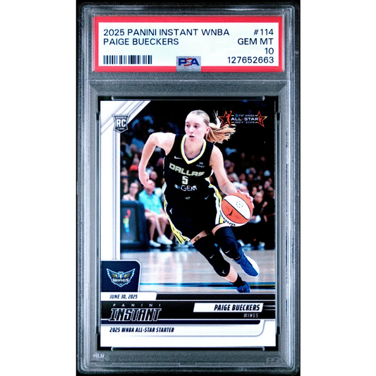 Graded 2025 Panini Instant WNBA Paige Bueckers #114 Rookie RC Basketball Card PSA 10 Gem Mint | Hall of Fame Sports Memorabilia | vintageantiquesgifts.com