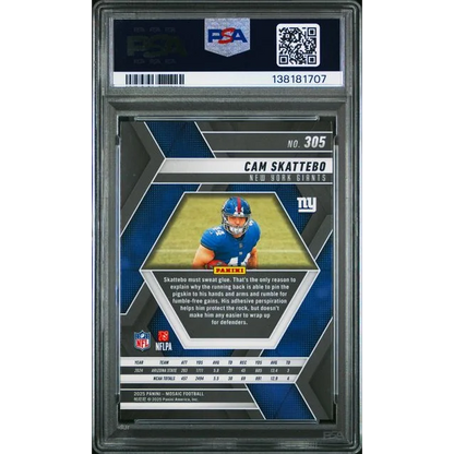 Graded 2025 Panini Mosaic Cam Skattebo #305 RC PSA 10 Gem Mint card