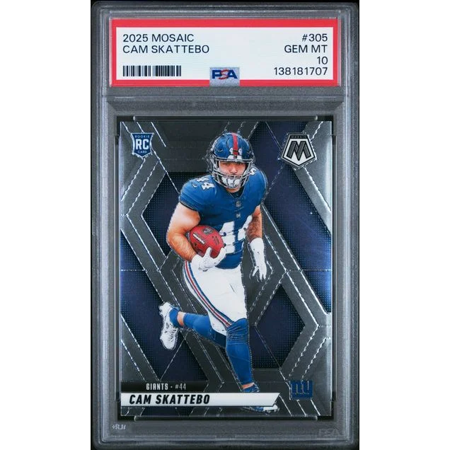 Graded 2025 Panini Mosaic Cam Skattebo #305 RC PSA 10 card
