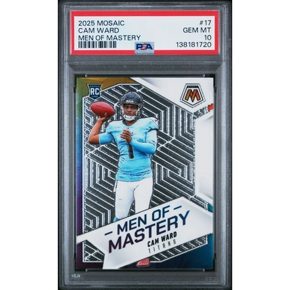 Graded 2025 Panini Mosaic Cam Ward #17 Men of Mastery RC PSA 10 Gem Mint