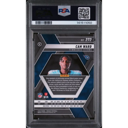Graded 2025 Panini Mosaic Cam Ward #272 RC PSA 10 Gem Mint card