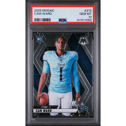 Graded 2025 Panini Mosaic Cam Ward #272 Rookie RC Football Card PSA 10 Gem Mint | Hall of Fame Sports Memorabilia | vintageantiquesgifts.com