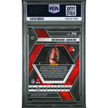 Graded PSA 10 2025 Panini Mosaic Quinshon Judkins #276 Rookie RC Browns Card