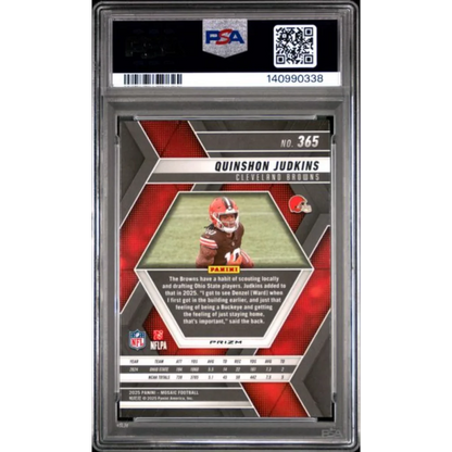 Graded 2025 Panini Mosaic Quinshon Judkins 365 Mosaic Rookie RC Football Card PSA 10 Gem Mint | PSA 10 Gem Mint Graded Rookie Card | vintageantiquesgifts.com