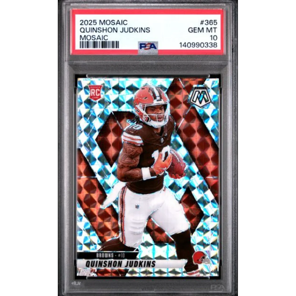 Graded 2025 Panini Mosaic Quinshon Judkins 365 Mosaic Rookie RC Football Card PSA 10 Gem Mint | Hall of Fame Sports Memorabilia | vintageantiquesgifts.com