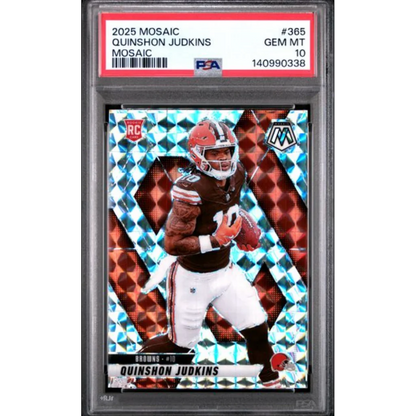 Graded 2025 Panini Mosaic Quinshon Judkins 365 Mosaic Rookie RC Football Card PSA 10 Gem Mint | Hall of Fame Sports Memorabilia | vintageantiquesgifts.com