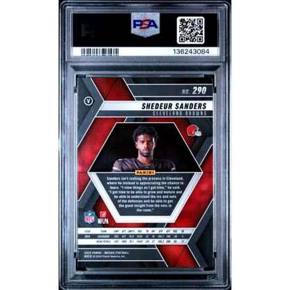 Graded 2025 Panini Mosaic Shedeur Sanders 290 Rookie RC Football Card PSA 10 Gem Mint | PSA 10 Gem Mint Graded Rookie Card | vintageantiquesgifts.com