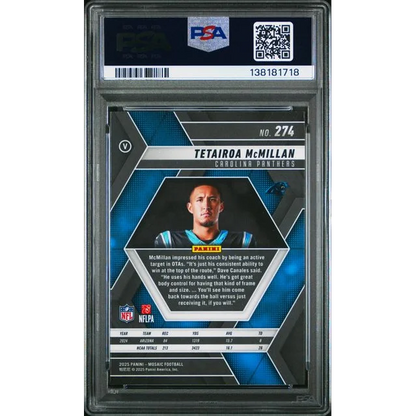 Graded 2025 Panini Mosaic Tetairoa McMillan #274 Variation Rookie RC Football Card PSA 10 Gem Mint | PSA 10 Gem Mint Graded Rookie Card | vintageantiquesgifts.com
