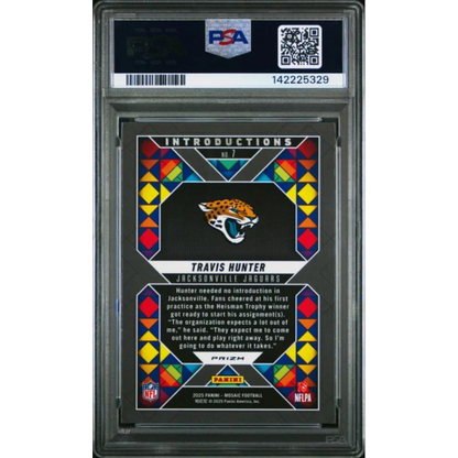 Graded 2025 Panini Mosaic Travis Hunter 7 Introductions Silver Rookie RC Football Card PSA 10 Gem Mint | PSA 10 Gem Mint Graded Rookie Card | vintageantiquesgifts.com