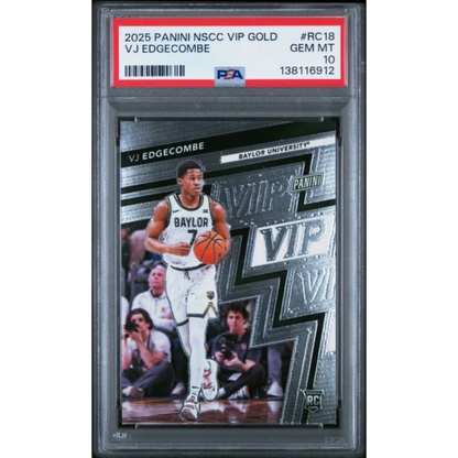 Graded 2025 Panini NSCC VIP Gold VJ Edgecombe #RC18 Rookie RC Basketball Card PSA 10 Gem Mint | Hall of Fame Sports Memorabilia | vintageantiquesgifts.com