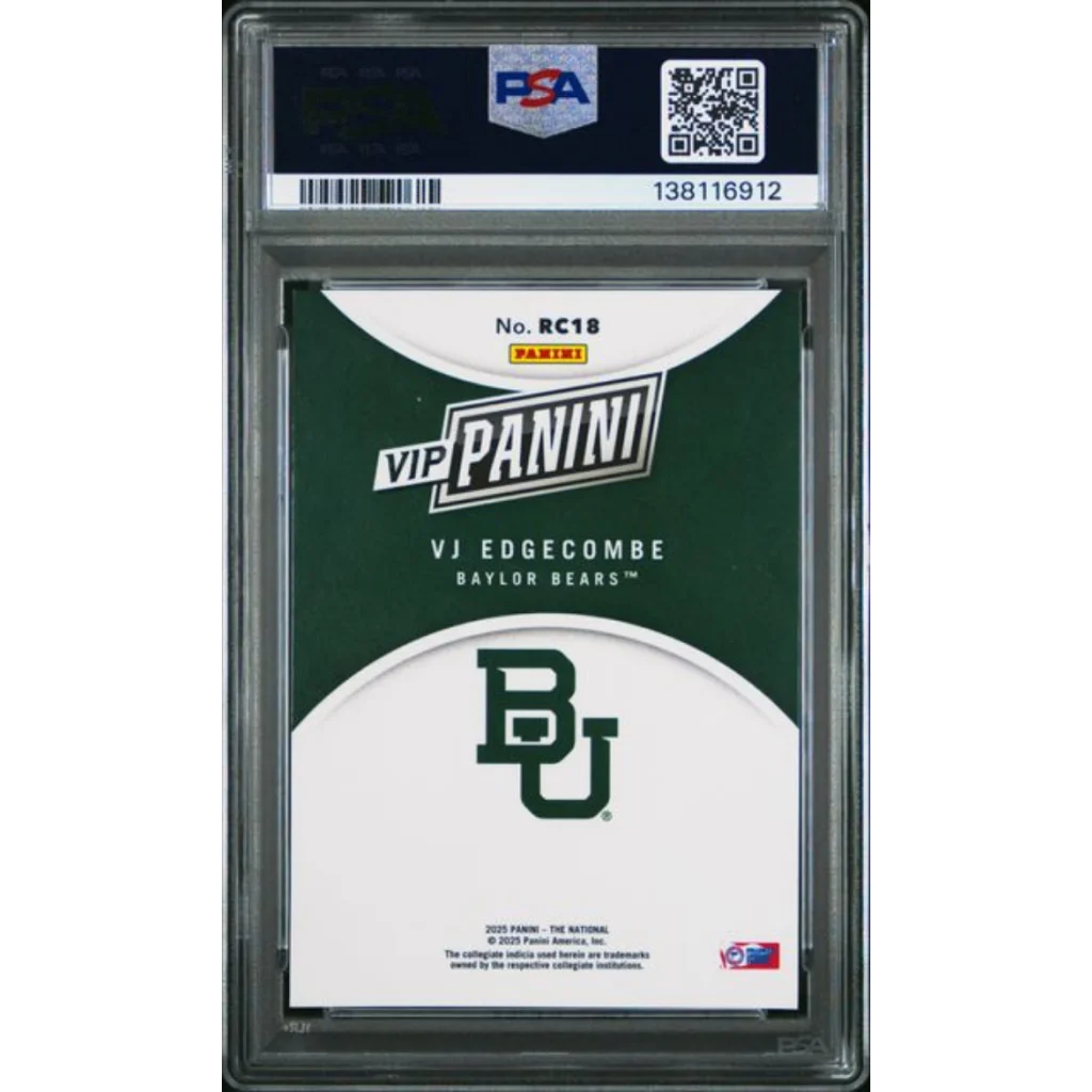 Graded 2025 Panini NSCC VIP Gold VJ Edgecombe #RC18 Rookie RC Basketball Card PSA 10 Gem Mint | PSA 10 Gem Mint Graded Rookie Card | vintageantiquesgifts.com