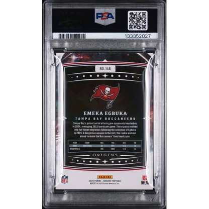 Graded 2025 Panini Origins Emeka Egbuka 146 299 Holo Red Rookie RC Football Card PSA 10 Gem Mint | PSA 10 Gem Mint Graded Rookie Card | vintageantiquesgifts.com