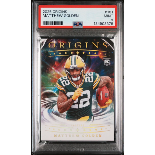 Graded 2025 Panini Origins Matthew Golden #101 Rookie RC Football Card PSA 9 Mint | Hall of Fame Sports Memorabilia | vintageantiquesgifts.com