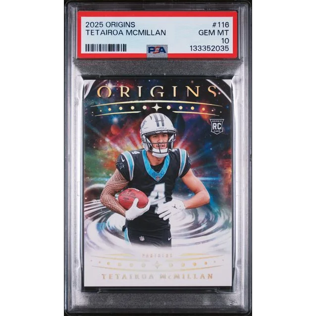 Graded 2025 Panini Origins Tetairoa McMillan #116 Rookie RC Football Card PSA 10 Gem Mint | Hall of Fame Sports Memorabilia | vintageantiquesgifts.com