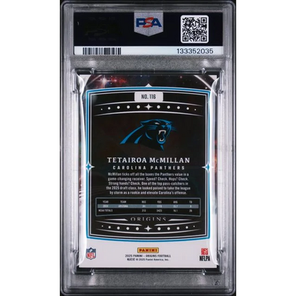 Graded 2025 Panini Origins Tetairoa McMillan #116 Rookie RC Football Card PSA 10 Gem Mint | PSA 10 Gem Mint Graded Rookie Card | vintageantiquesgifts.com