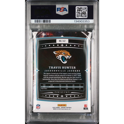 Graded 2025 Panini Origins Travis Hunter #142 Rookie RC Football Card PSA 10 Gem Mint | PSA 10 Gem Mint Graded Rookie Card | vintageantiquesgifts.com