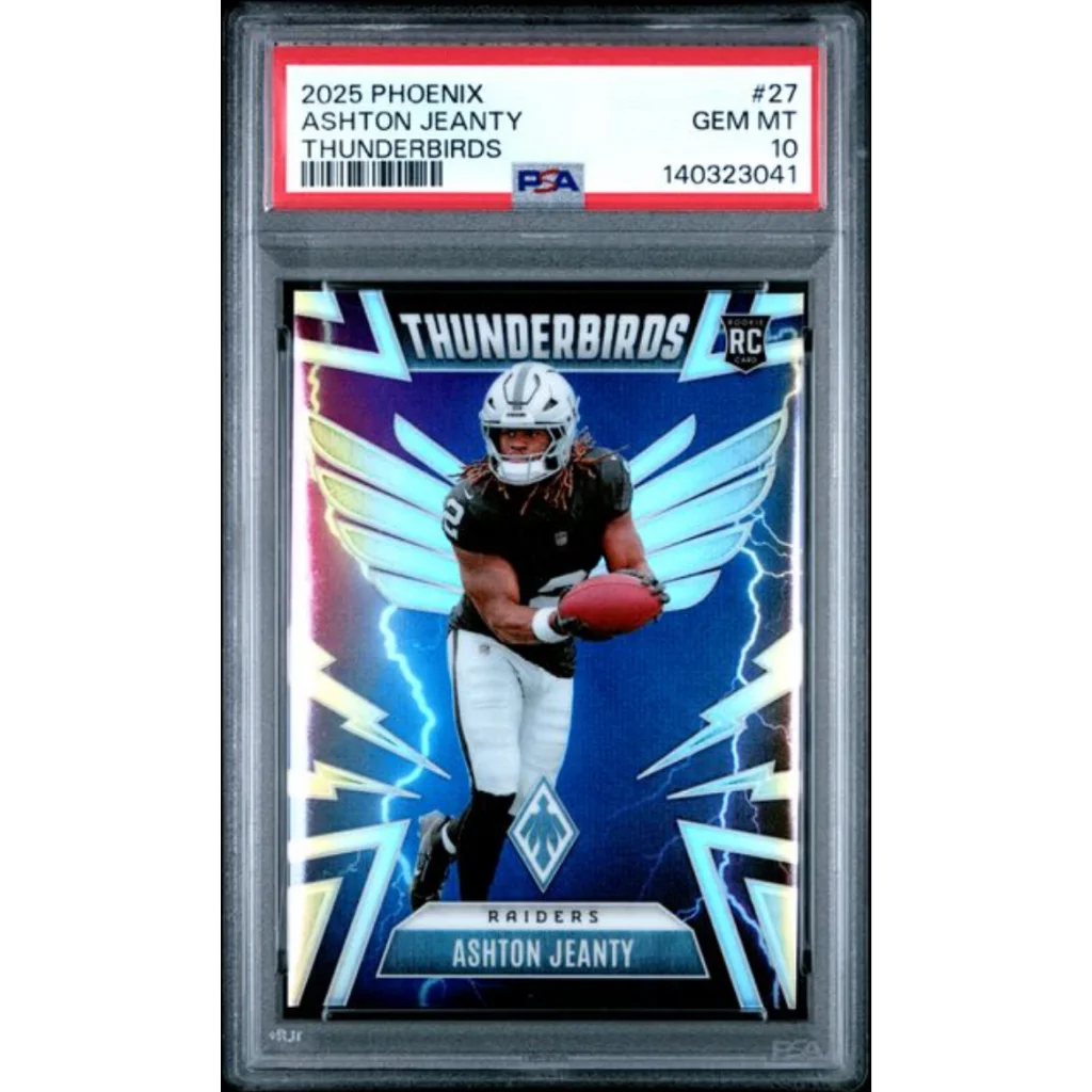 Graded PSA 10 Gem Mint 2025 Panini Phoenix Ashton Jeanty #27 Rookie Card