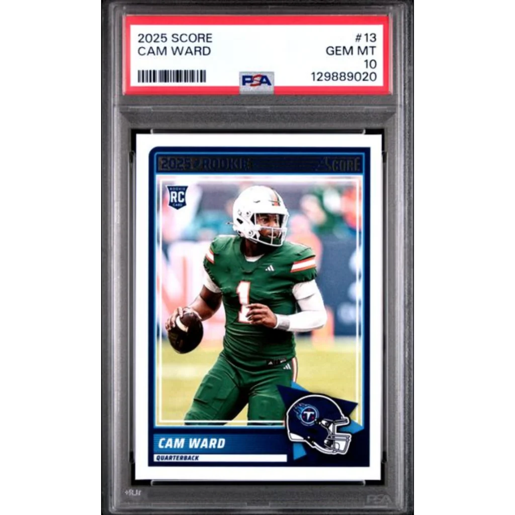 Graded 2025 Panini Score Cam Ward #13 RC PSA 10 Gem Mint football card