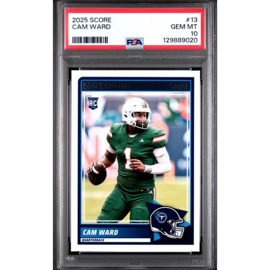 Graded 2025 Panini Score Cam Ward #13 Rookie RC Football Card PSA 10 Gem Mint | Hall of Fame Sports Memorabilia | vintageantiquesgifts.com