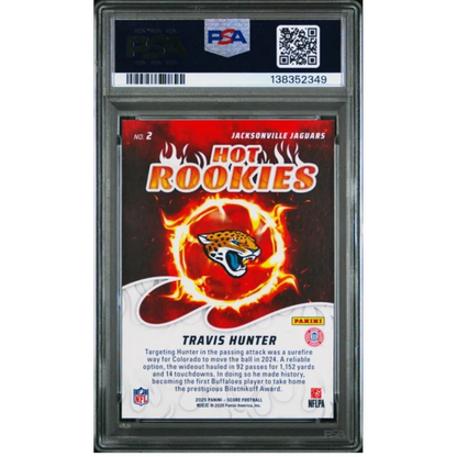 Graded 2025 Panini Score Travis Hunter #2 Hot Rookies Rookie RC Football Card PSA 10 Gem Mint | PSA 10 Gem Mint Graded Rookie Card | vintageantiquesgifts.com