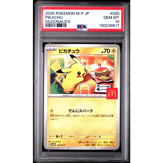 Graded PSA 10 Gem Mint Pikachu McDonalds Burgerchu Promo TCG Card