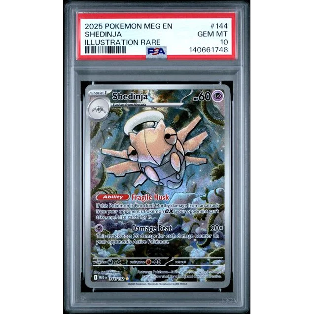 Graded 2025 Pokémon TCG Shedinja #144 PSA 10 Gem Mint slab