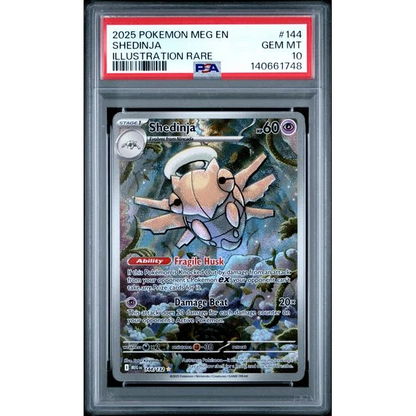 Graded 2025 Pokémon TCG Shedinja #144 PSA 10 Gem Mint slab