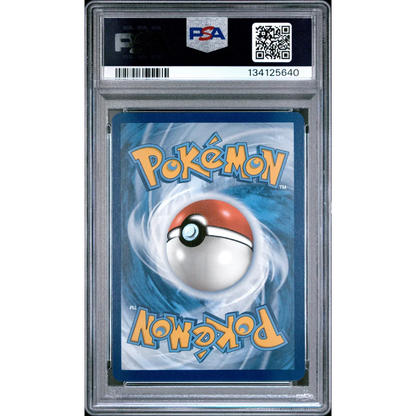 A graded 2025 pokémon trading card featuring a red and white poké ball in clear protective grading psa 10 gem mint
