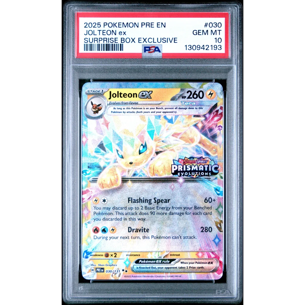 Graded PSA 10 2025 Pokémon TCG Jolteon ex #030 Prismatic Evolutions card