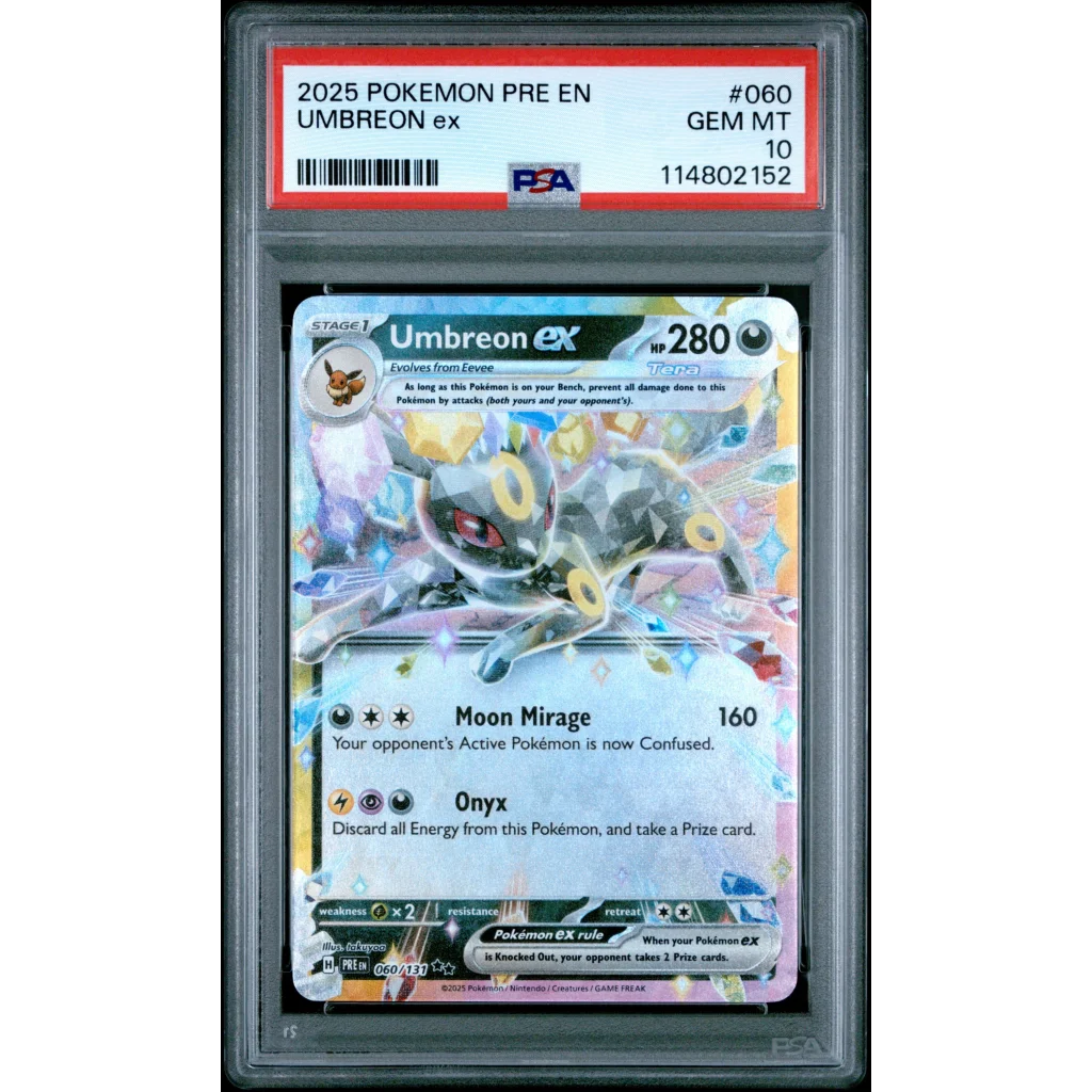 PSA 10 Gem Mint 2025 Pokémon Prismatic Evolutions #060 Umbreon ex Card