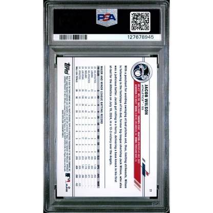 Graded 2025 Topps All Star Game Jacob Wilson #77 Rainbow Foil Rookie RC Baseball Card PSA 10 Gem Mint | PSA 10 Gem Mint Graded Rookie Card | vintageantiquesgifts.com