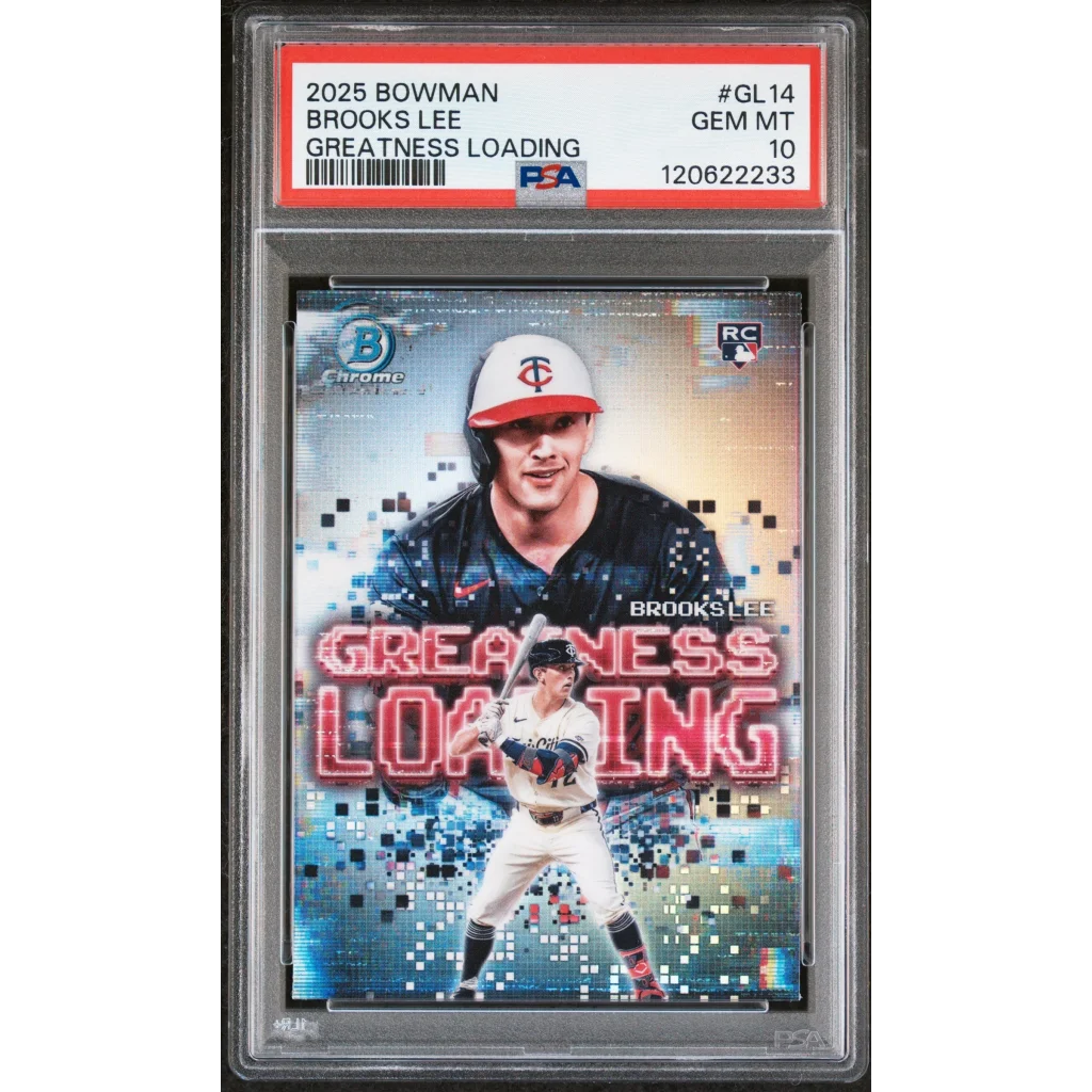 Graded PSA 10 2025 Bowman Chrome Brooks Lee Greatness Loading RC card