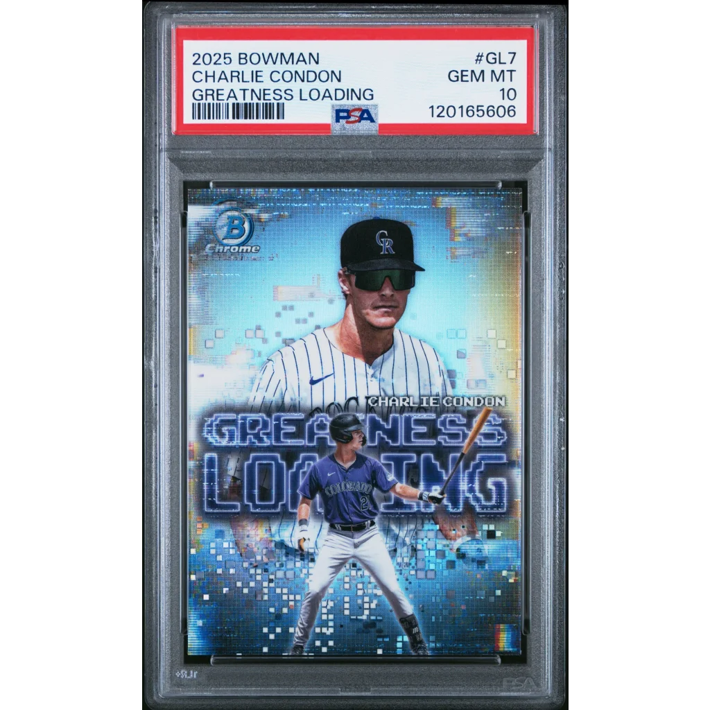 Graded 2025 Topps Bowman Charlie Condon #GL7 Greatness Loading Rookie RC Baseball Card PSA 10 Gem Mint | Hall of Fame Sports Memorabilia | vintageantiquesgifts.com