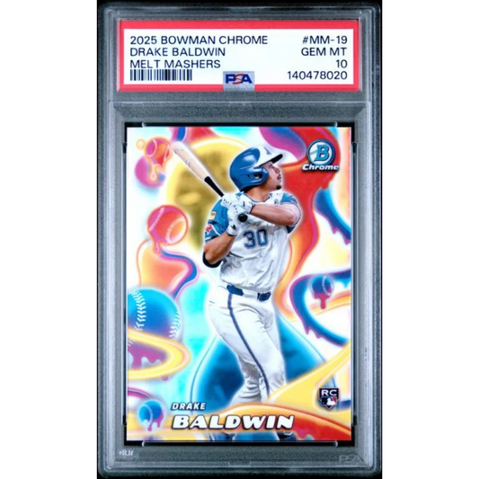 PSA 10 Graded 2025 Bowman Chrome Drake Baldwin MM-19 Melt Mashers Rookie Card