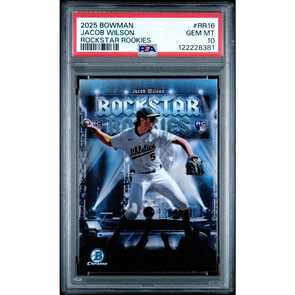 Graded 2025 Topps Bowman Jacob Wilson #RR16 Rockstar Rookies Rookie RC Baseball Card PSA 10 Gem Mint | Hall of Fame Sports Memorabilia | vintageantiquesgifts.com
