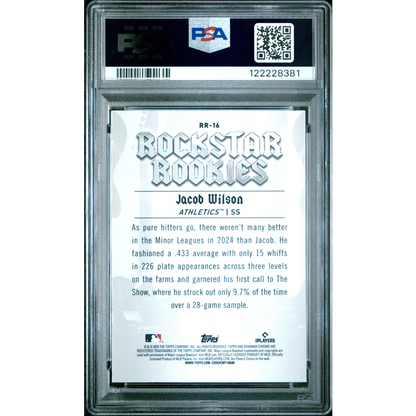 Graded 2025 Topps Bowman Jacob Wilson #RR16 Rockstar Rookies Rookie RC Baseball Card PSA 10 Gem Mint | PSA 10 Gem Mint Graded Rookie Card | vintageantiquesgifts.com