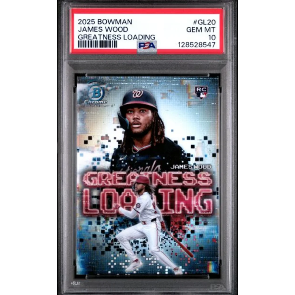 Graded 2025 Topps Bowman James Wood GL20 Greatness Loading Rookie RC Baseball Card PSA 10 Gem Mint | Hall of Fame Sports Memorabilia | vintageantiquesgifts.com