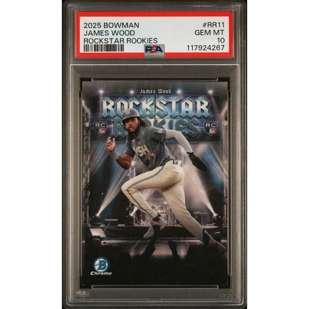 Graded 2025 Topps Bowman James Wood #RR11 Rockstar Rookies Rookie RC Baseball Card PSA 10 Gem Mint | Hall of Fame Sports Memorabilia | vintageantiquesgifts.com