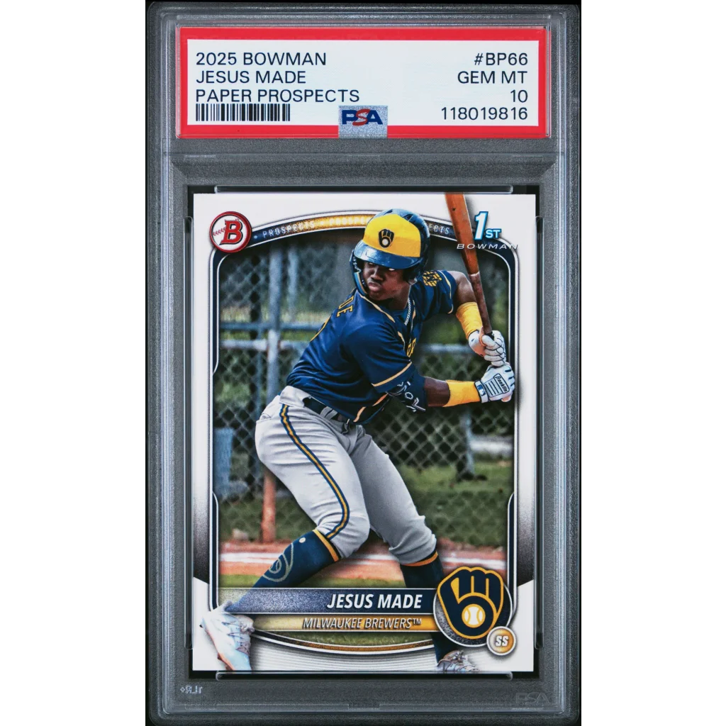 Graded 2025 Topps Bowman Jesus Made #BP66 Paper Prospects Rookie RC Baseball Card PSA 10 Gem Mint | Hall of Fame Sports Memorabilia | vintageantiquesgifts.com