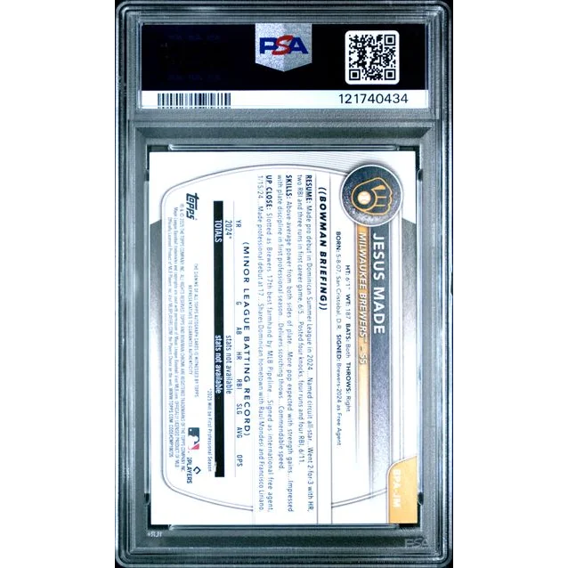 Graded 2025 Topps Bowman Jesus Made #BPAJM Paper Prospects Autograph Rookie RC Baseball Card PSA 10 Gem Mint