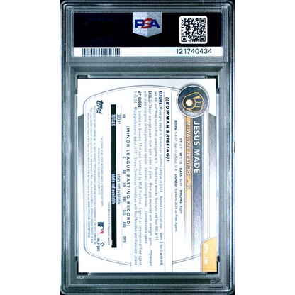 Graded 2025 Topps Bowman Jesus Made #BPAJM Paper Prospects Autograph Rookie RC Baseball Card PSA 10 Gem Mint