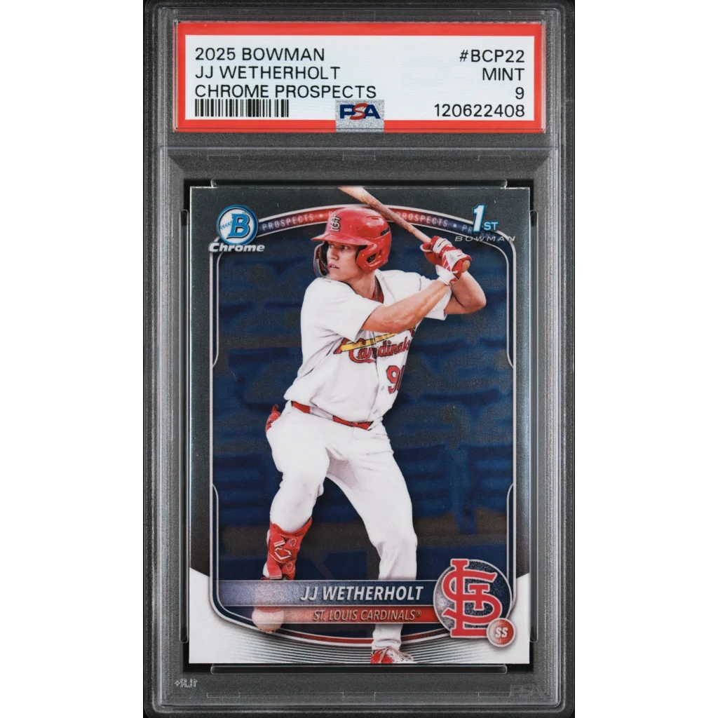 Graded PSA 9 2025 Bowman Chrome Prospects JJ Wetherholt Rookie Card