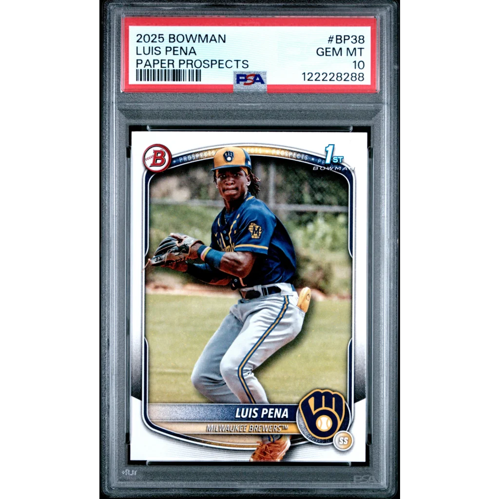 2025 Bowman Luis Pena BP38 Paper Prospects RC PSA 10 Gem Mint