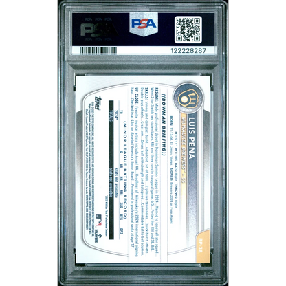 Graded 2025 Topps Bowman Luis Pena #BP38 Paper Prospects Rookie RC Baseball Card PSA 8 Near Mint | PSA 8 NM-MT Graded Rookie Card | vintageantiquesgifts.com
