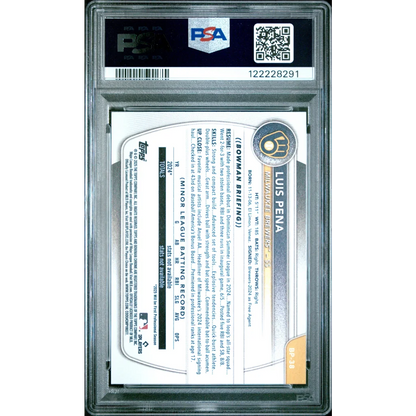 Graded 2025 Topps Bowman Luis Pena #BP38 Paper Prospects Rookie RC Baseball Card PSA 9 Mint | PSA 9 Mint Graded Rookie Card | vintageantiquesgifts.com