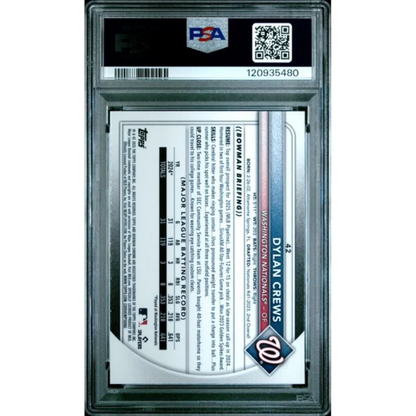 Graded 2025 Topps Bowman Mega Box Dylan Crews #42 Purple Refractor /250 Rookie RC Baseball Card PSA 10 Gem Mint | PSA 10 Gem Mint Graded Rookie Card | vintageantiquesgifts.com