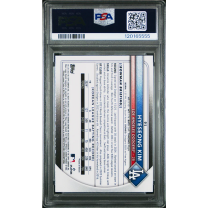 Graded 2025 Topps Bowman Mega Box Hyeseong Kim #91 Baseball Card PSA 10 Gem Mint