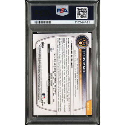 PSA 10 Graded 2025 Topps Bowman Jesus Made Rookie Card in Slab